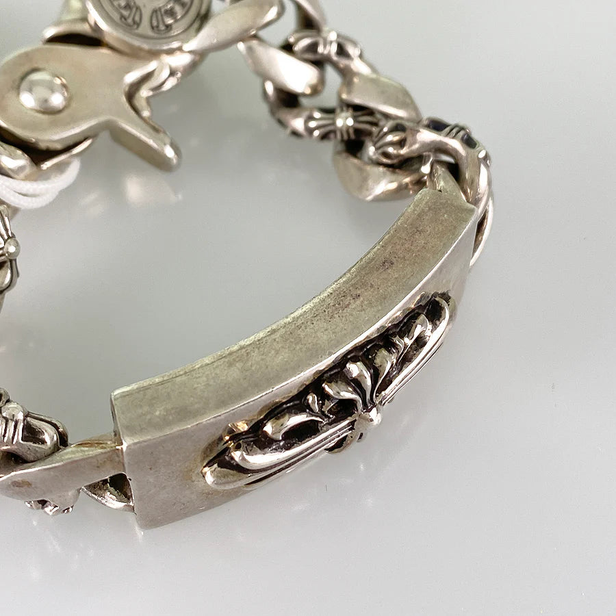 Chrome Hearts Floral Cross ID Bracelet