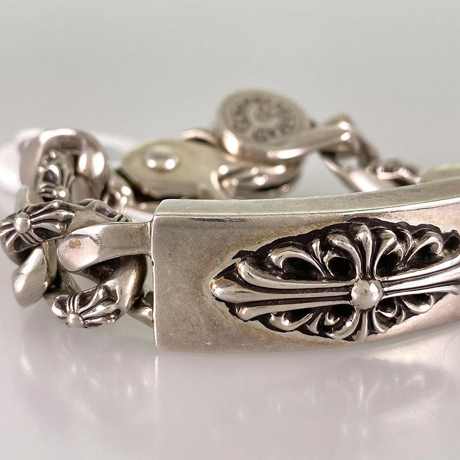 Chrome Hearts Floral Cross ID Bracelet